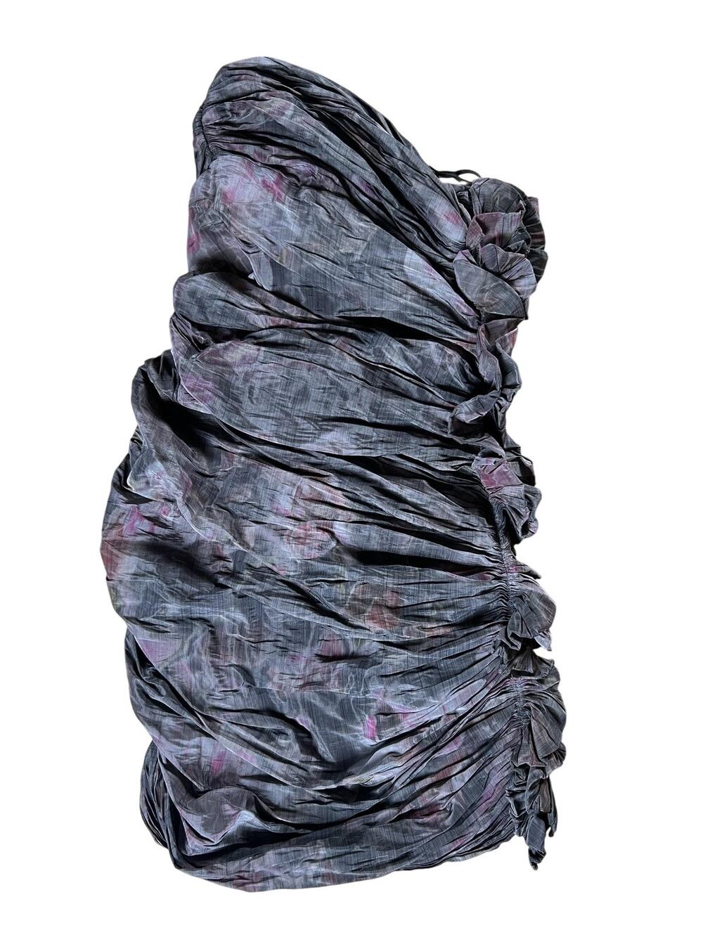 AllSaints Spitalfields Dress Womens 8 Gray Tie Dye Mini Strapless Sweetheart